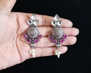 Trendy Earring With Oxidised Plating GR9