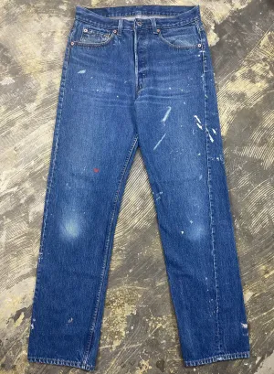 Vintage USA Made Levi 501 Premium Wash & Paint Denim Jeans (JYJ-0315)