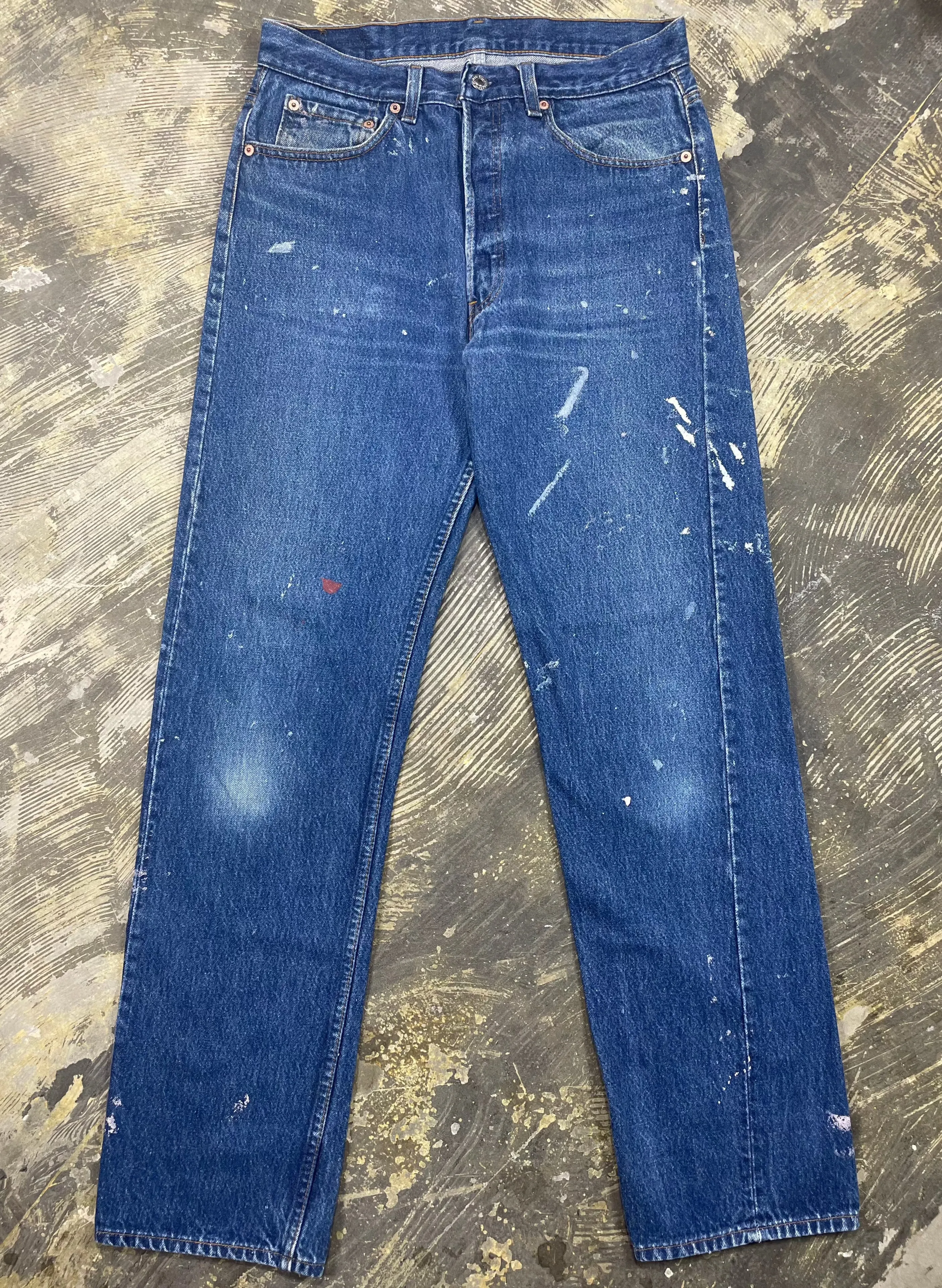 Vintage USA Made Levi 501 Premium Wash & Paint Denim Jeans (JYJ-0315)