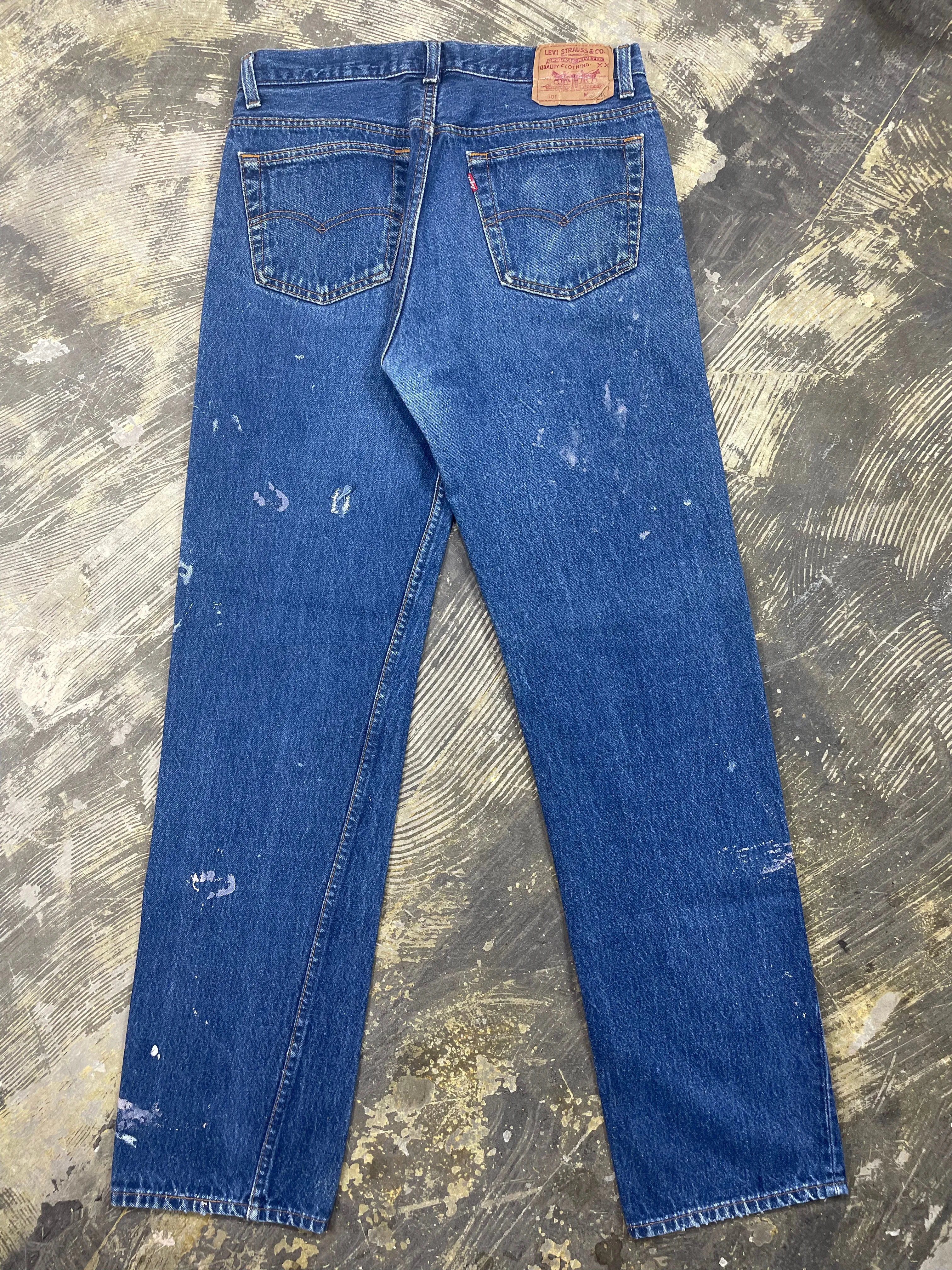 Vintage USA Made Levi 501 Premium Wash & Paint Denim Jeans (JYJ-0315)