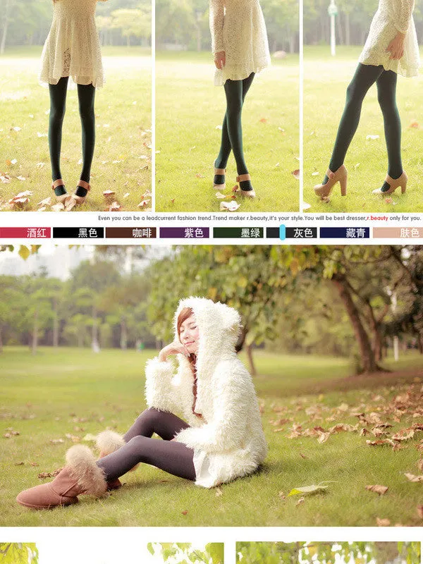 warm and colorful Japanese plush legging/tights