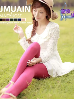 warm and colorful Japanese plush legging/tights