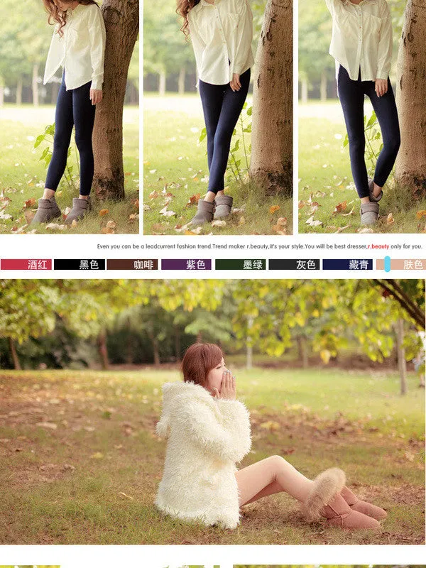 warm and colorful Japanese plush legging/tights