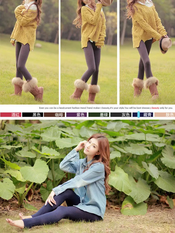 warm and colorful Japanese plush legging/tights