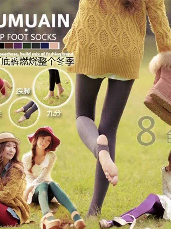 warm and colorful Japanese plush legging/tights