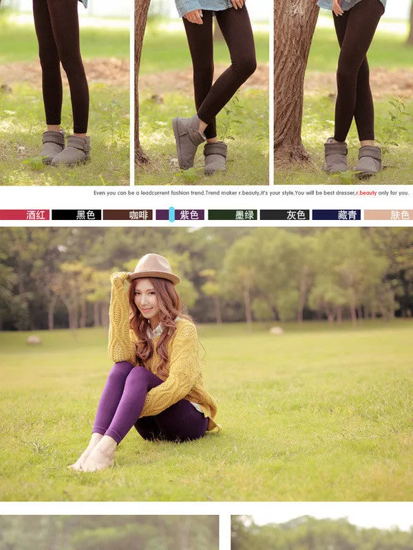 warm and colorful Japanese plush legging/tights