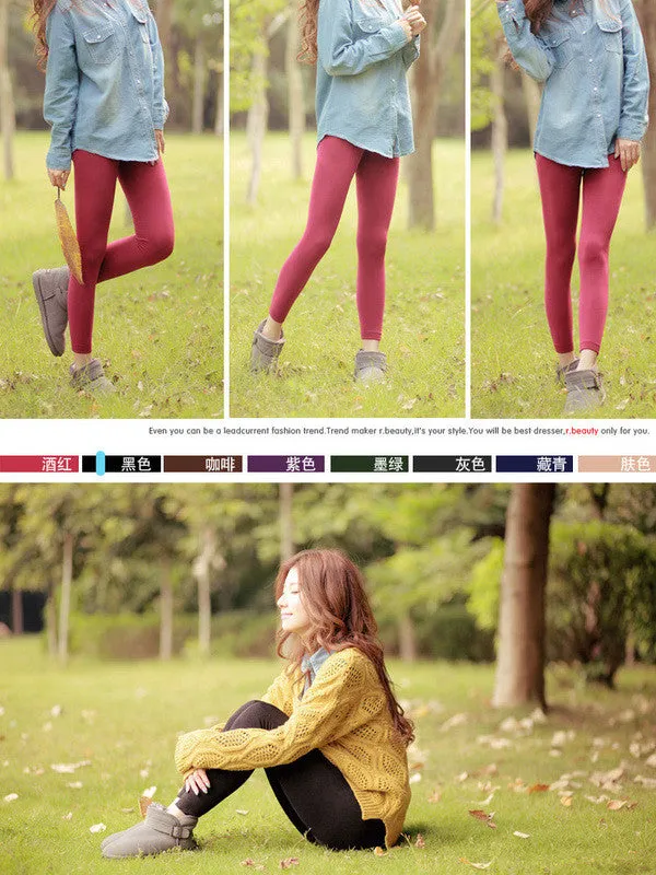 warm and colorful Japanese plush legging/tights