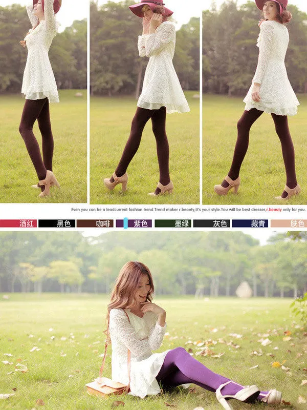 warm and colorful Japanese plush legging/tights