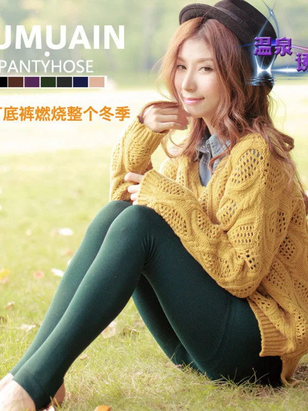 warm and colorful Japanese plush legging/tights