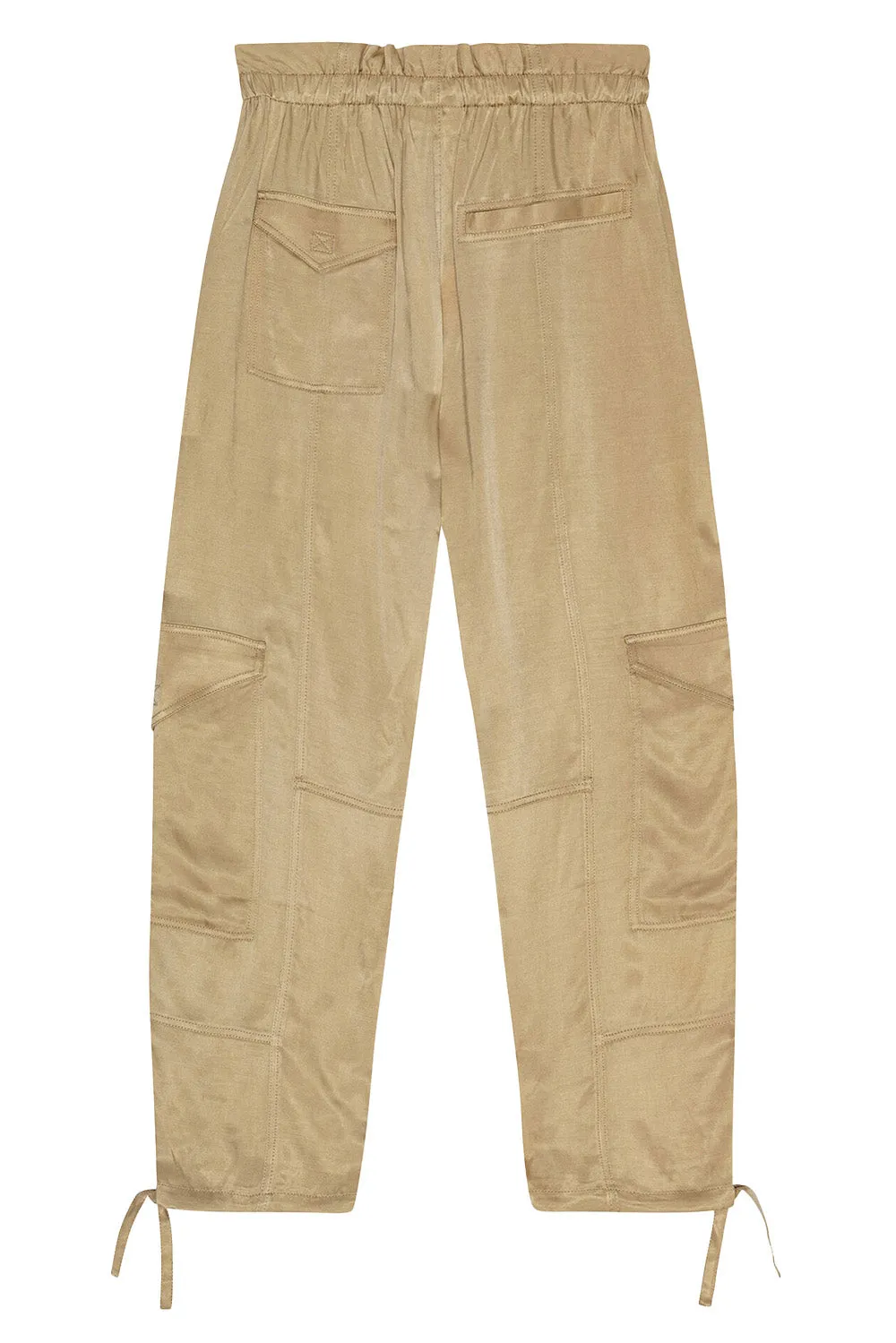 Washed Satin Pants in Safari
