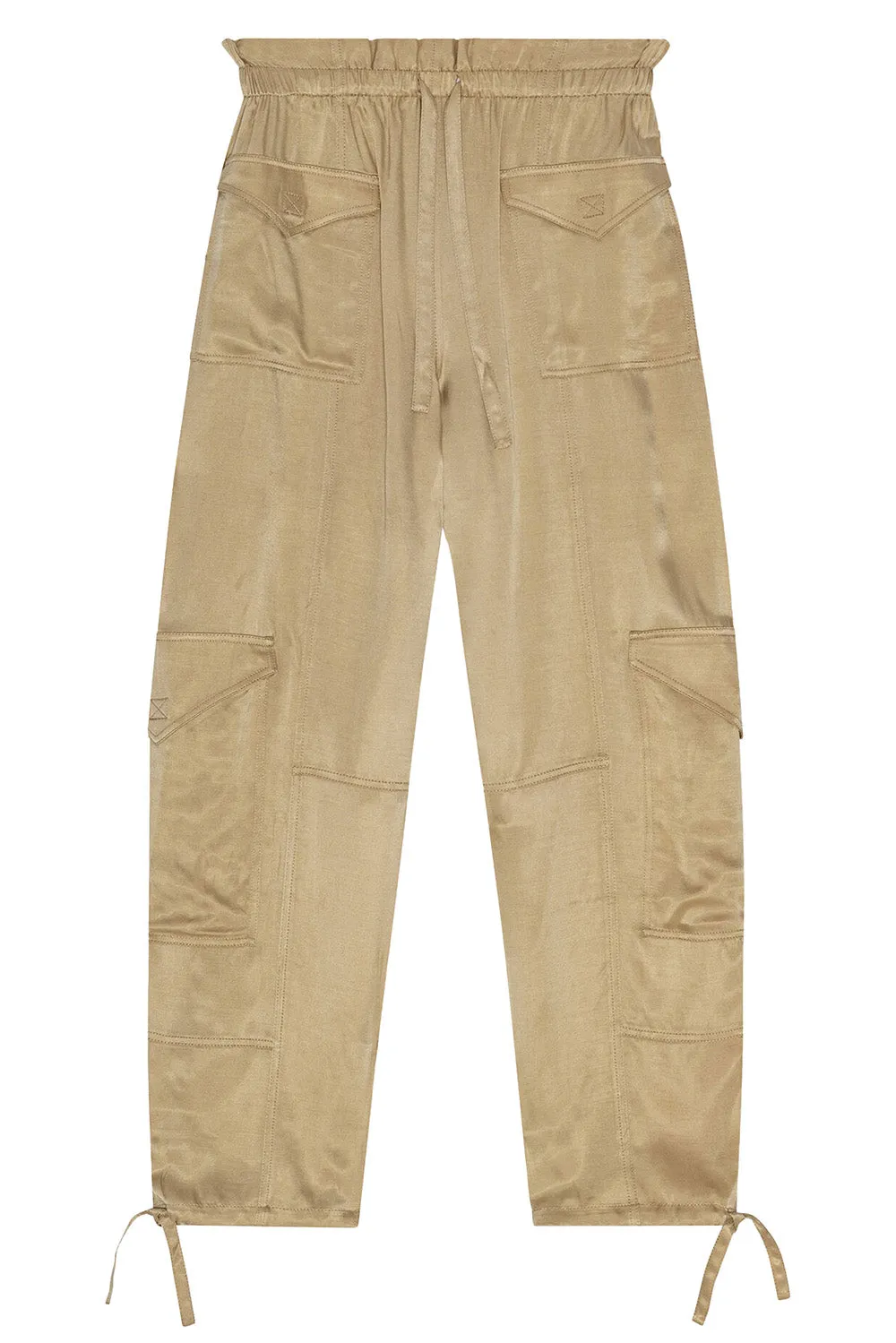 Washed Satin Pants in Safari