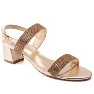 Women “Cole” Glitzy Sequins Adorned Block Heel Open Toe Sandals