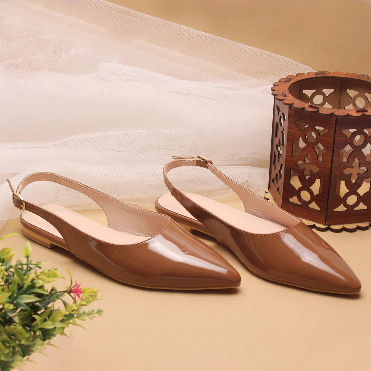 Women's "TAJEZWI" Patent Pointed Flat Shoes