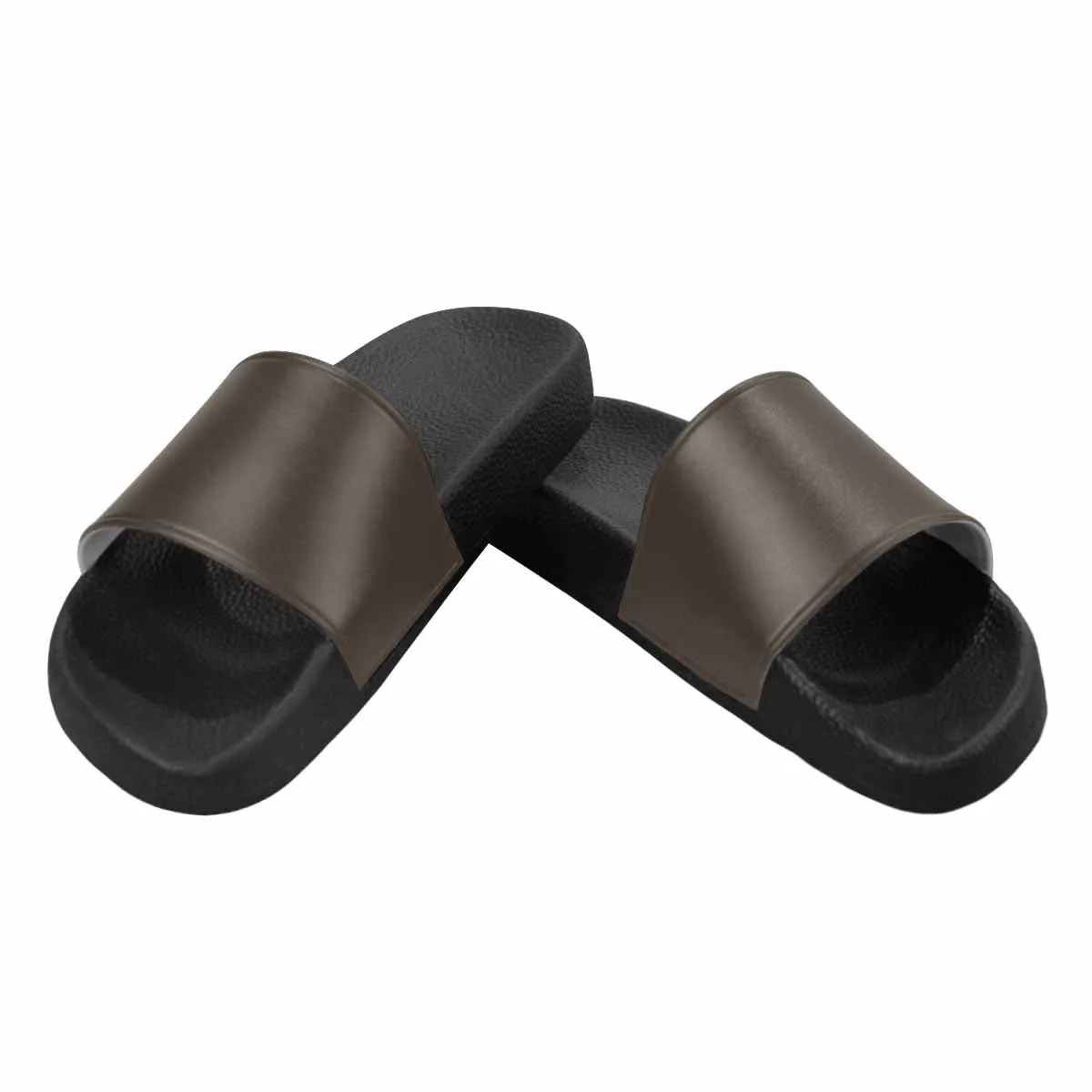 Womens Slide Sandals - Dark Taupe Brown