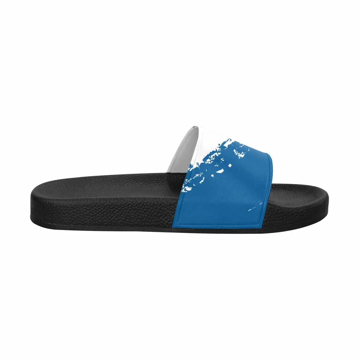 Womens Slide Sandals - Red and Blue Print