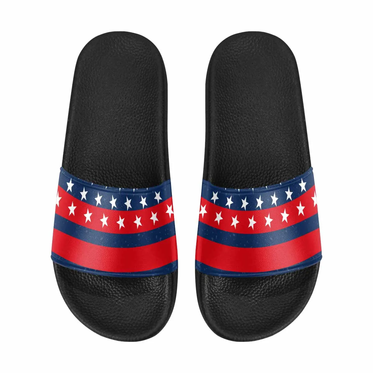 Womens Slide Sandals - Stars and Stripes Print