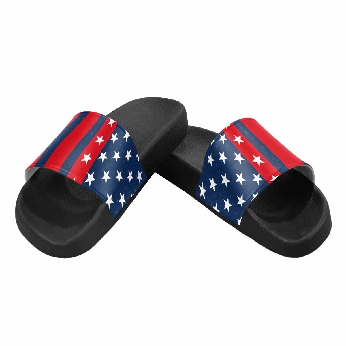 Womens Slide Sandals - Stars and Stripes Print