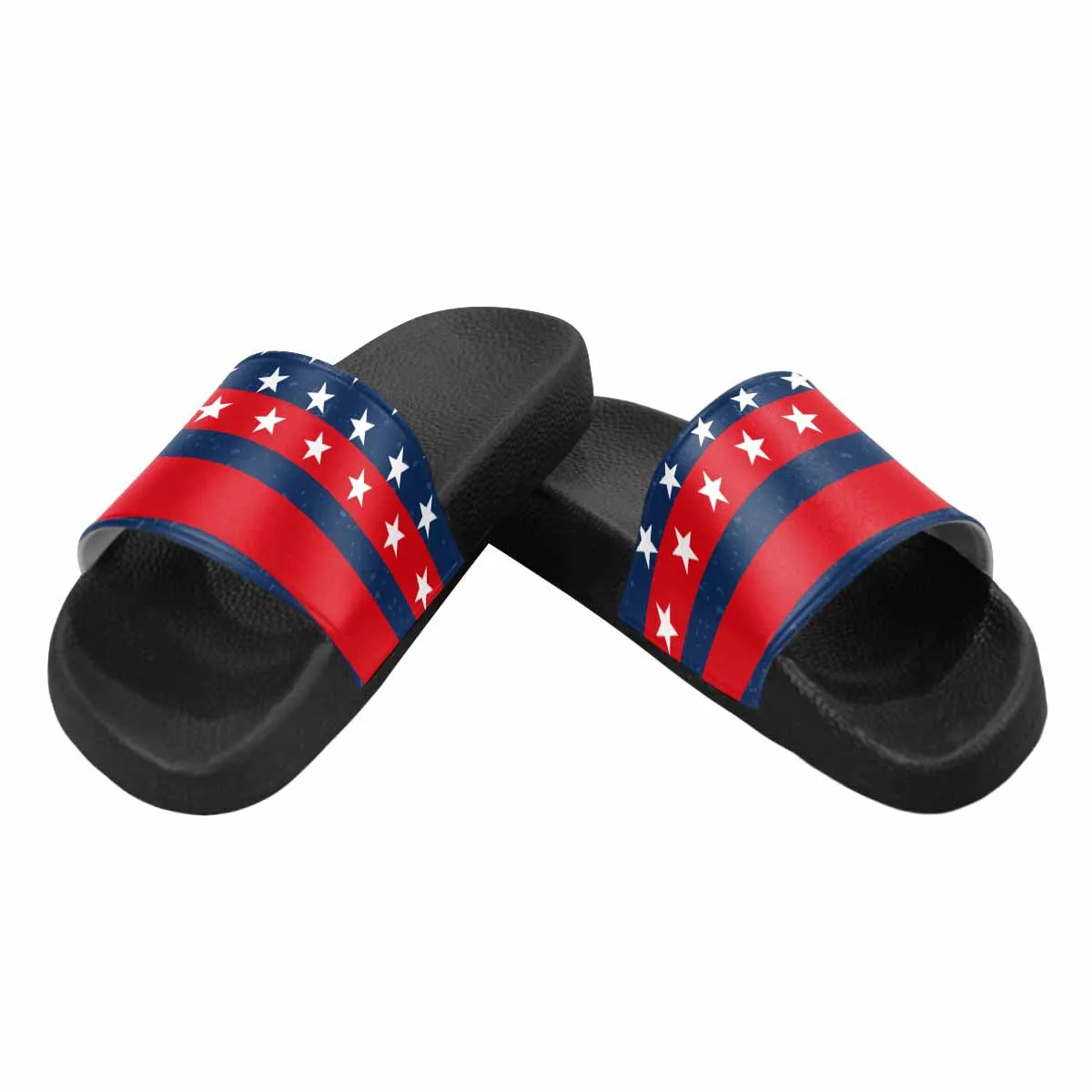 Womens Slide Sandals - Stars and Stripes Print