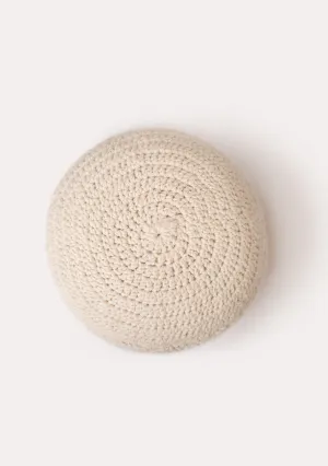 WOOL POUF - Natural Ivory
